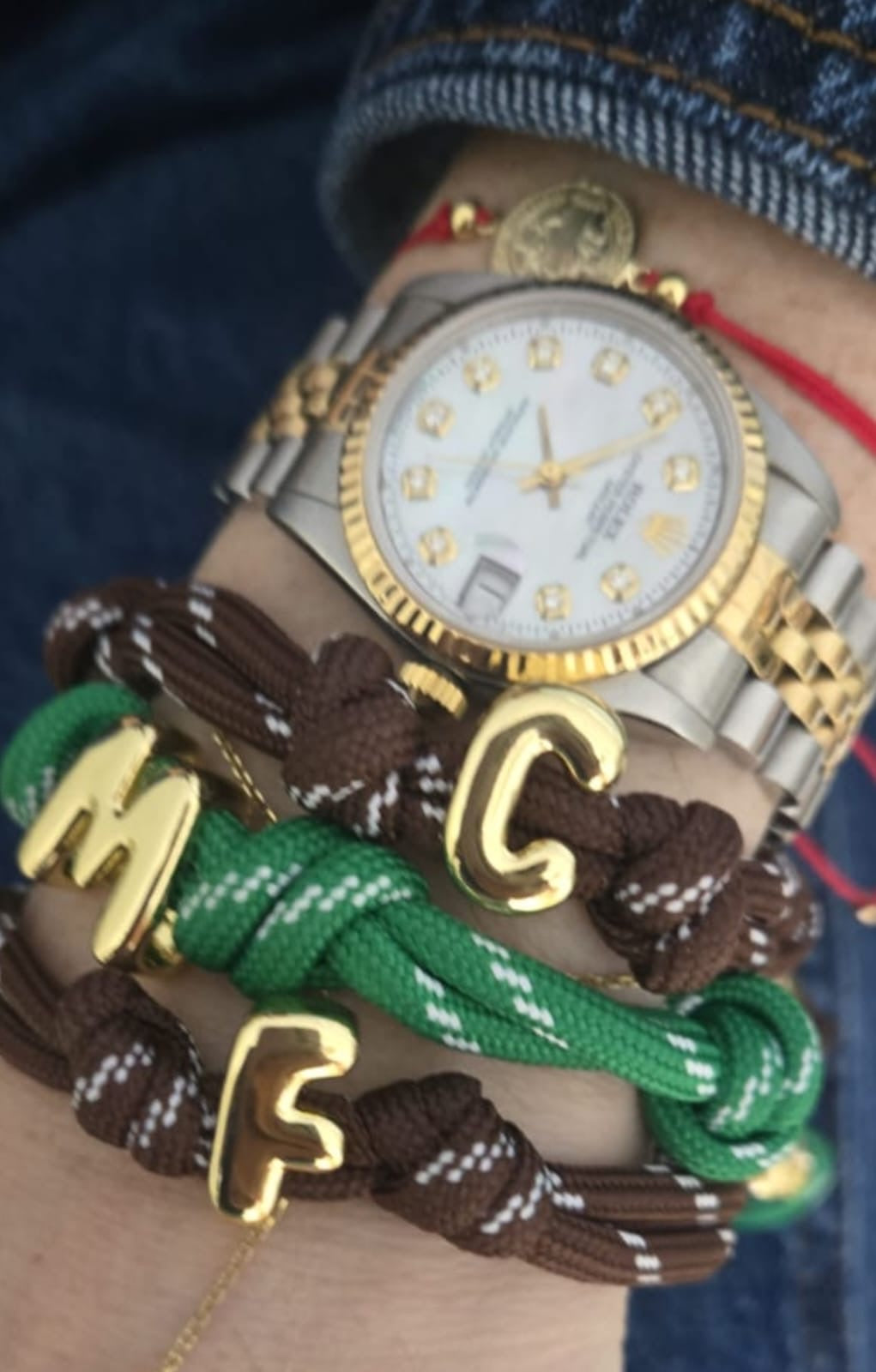 Green Paracord Initial Bracelet