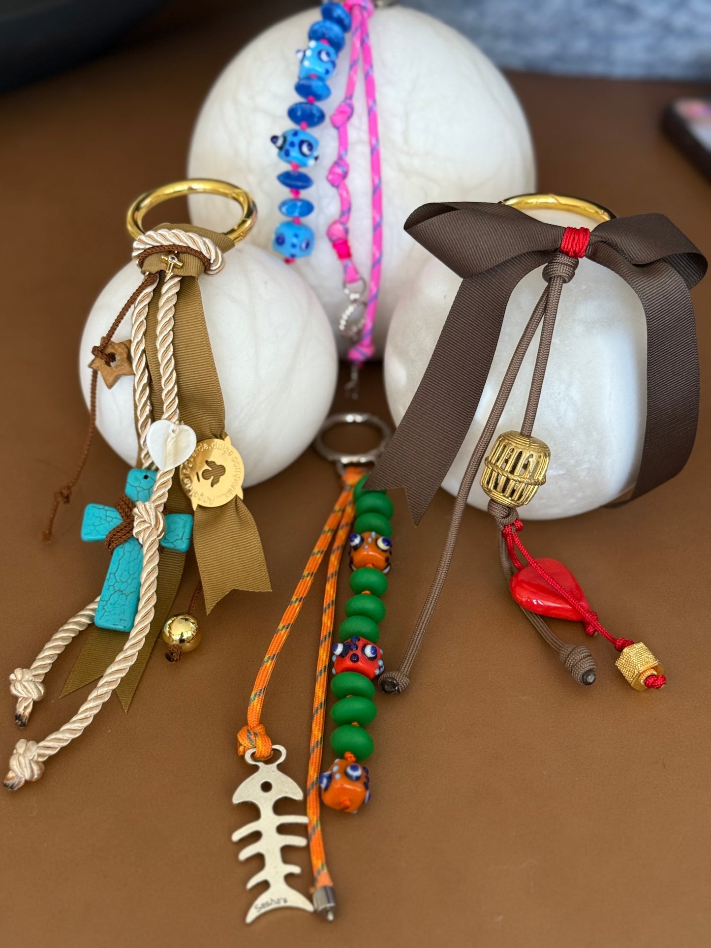 Turquoise Cross bag charm